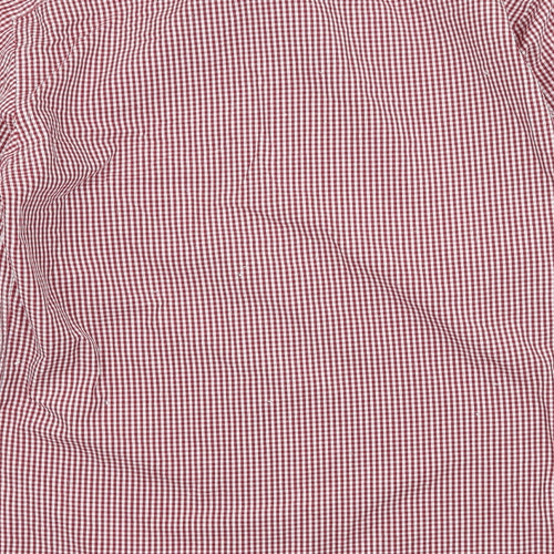 Taylor & Wright Mens Red Check   Button-Up Size 15