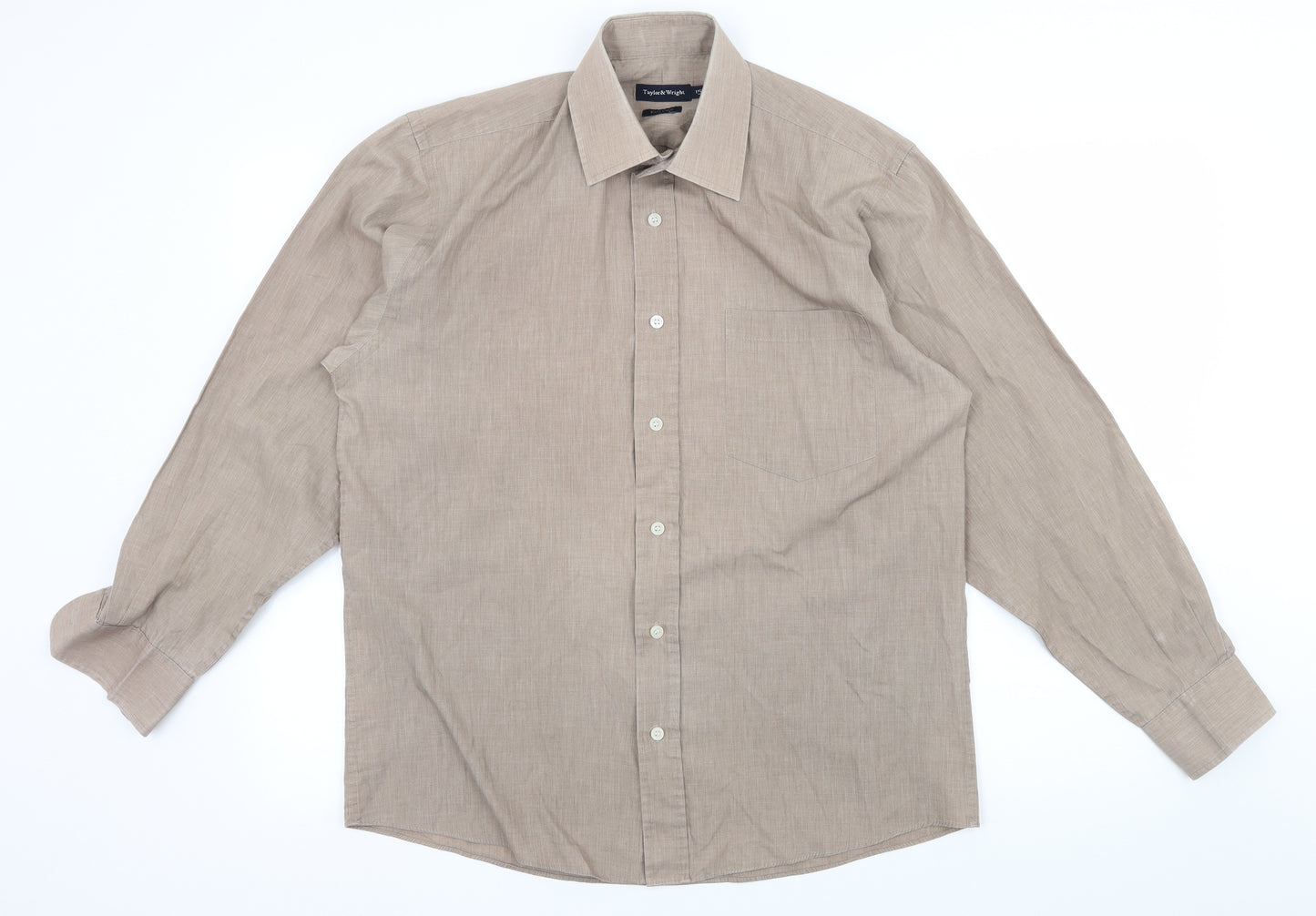 Taylor & Wright Mens Brown    Button-Up Size 15