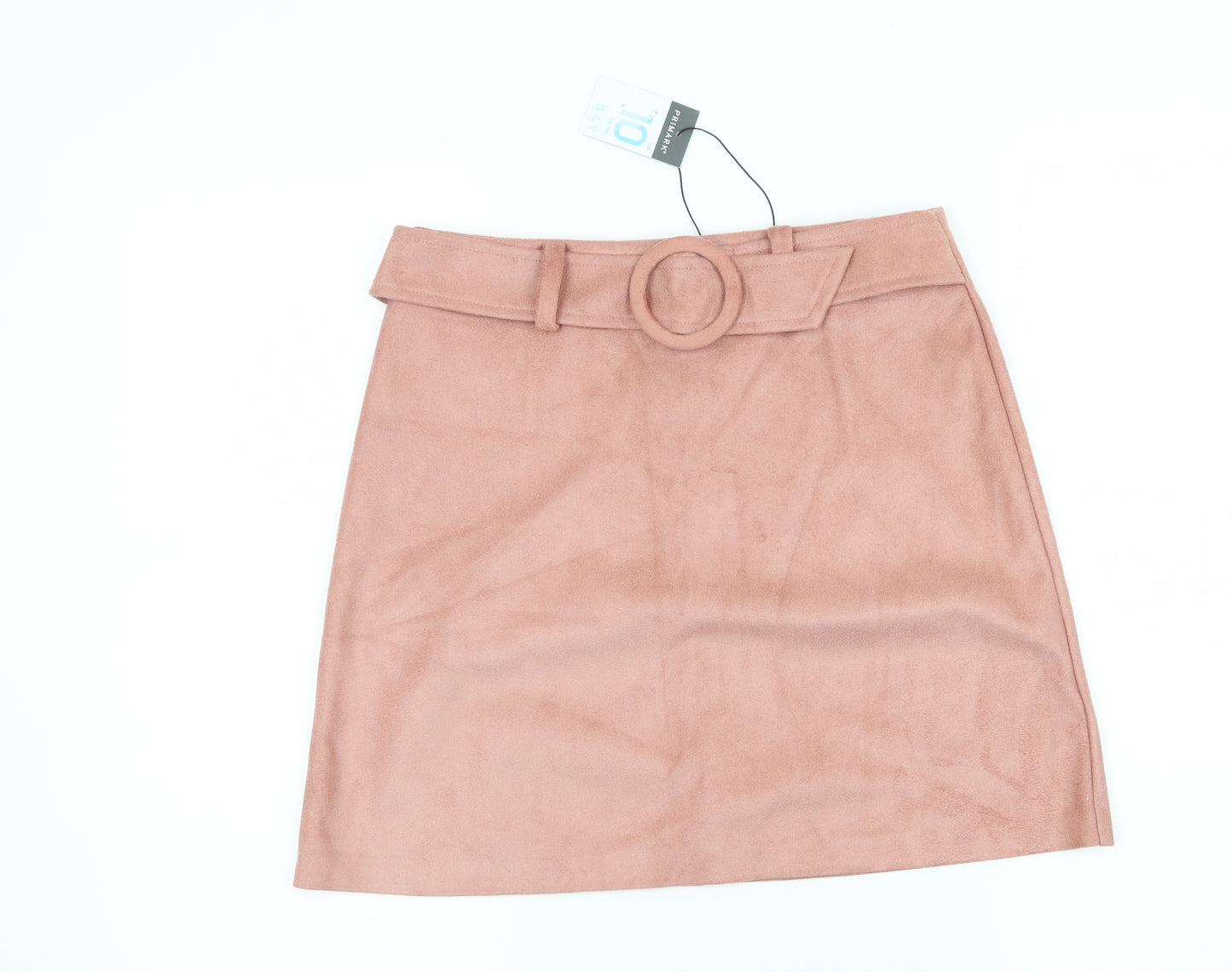 Primark Womens Pink  Velour A-Line Skirt Size 10