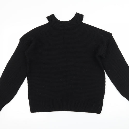 Primark Womens Black  Knit Pullover Jumper Size 6  - Cut out sleeves