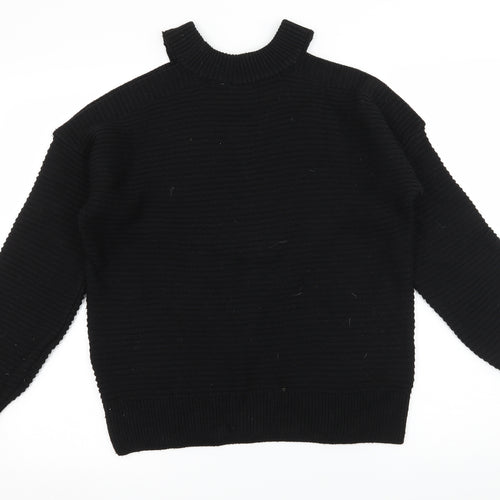 Primark Womens Black  Knit Pullover Jumper Size 6  - Cut out sleeves