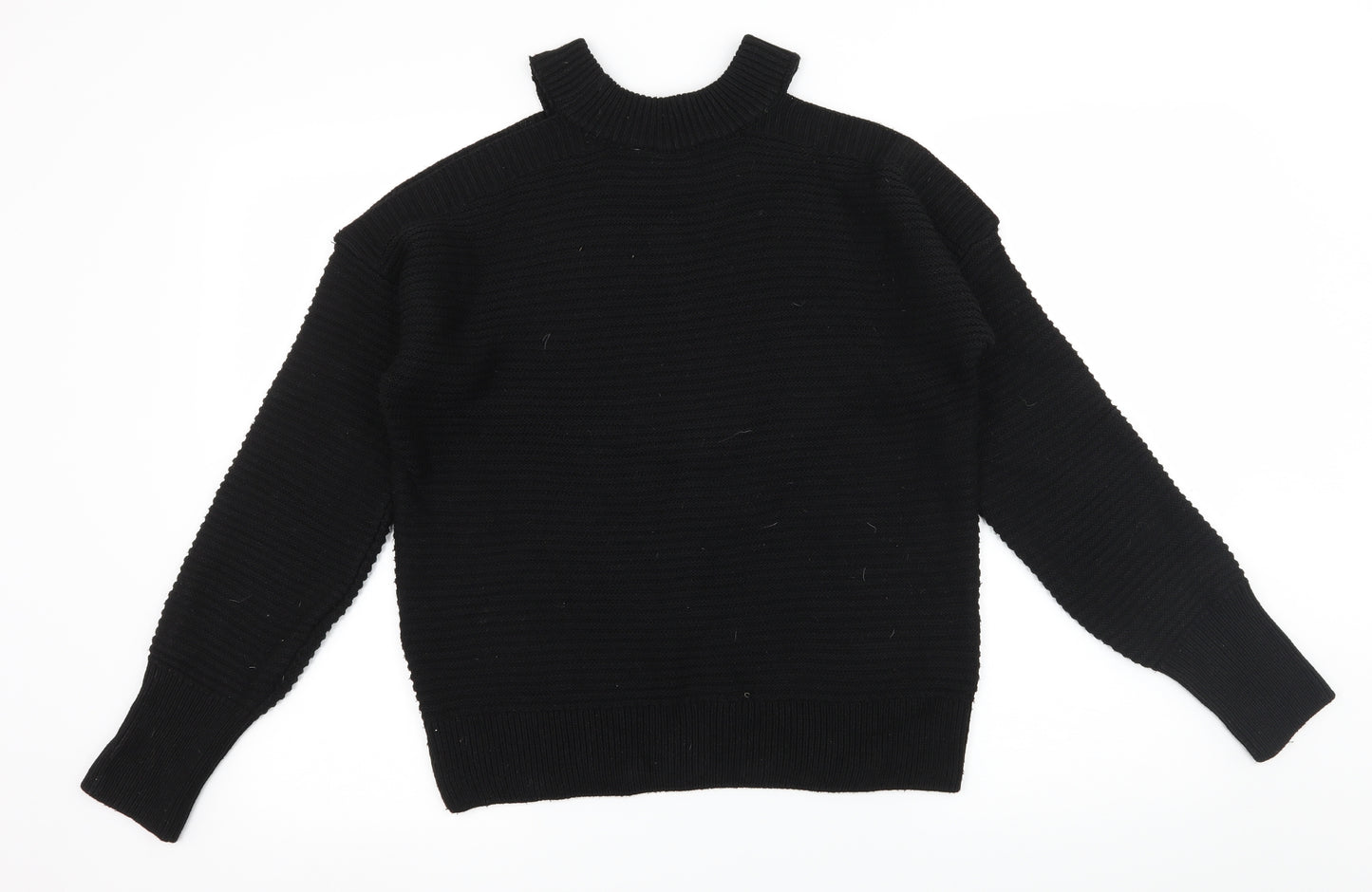 Primark Womens Black  Knit Pullover Jumper Size 6  - Cut out sleeves