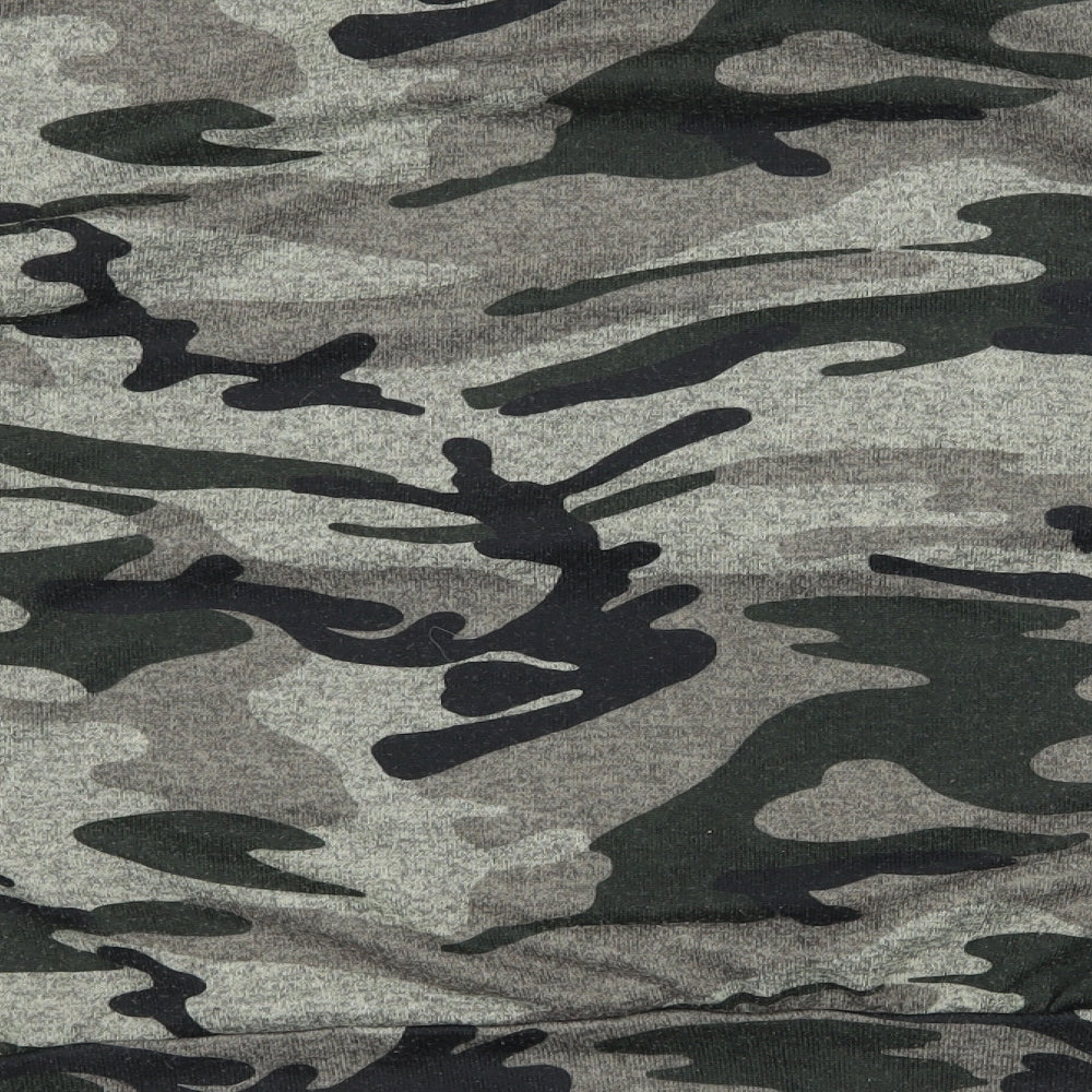 QED London Womens Green Camouflage Jersey Pullover Sweatshirt Size 14