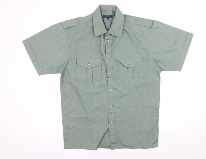 Easy Mens Green    Button-Up Size M