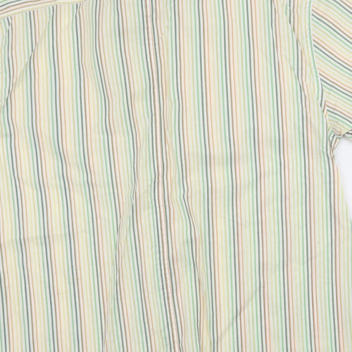 Easy Mens Yellow Striped   Button-Up Size M
