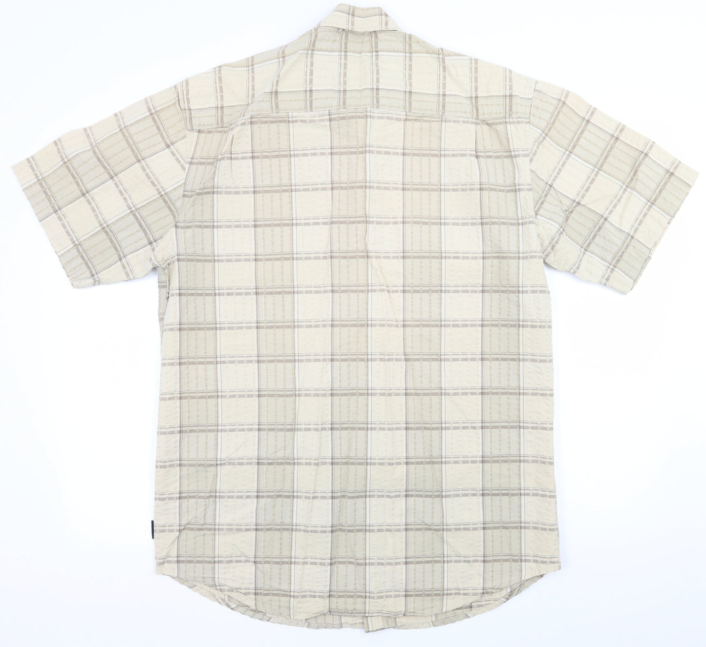Cotton Traders Mens Beige Check   Button-Up Size M