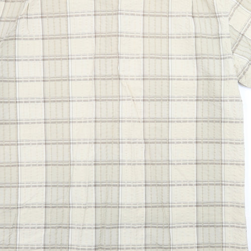 Cotton Traders Mens Beige Check   Button-Up Size M