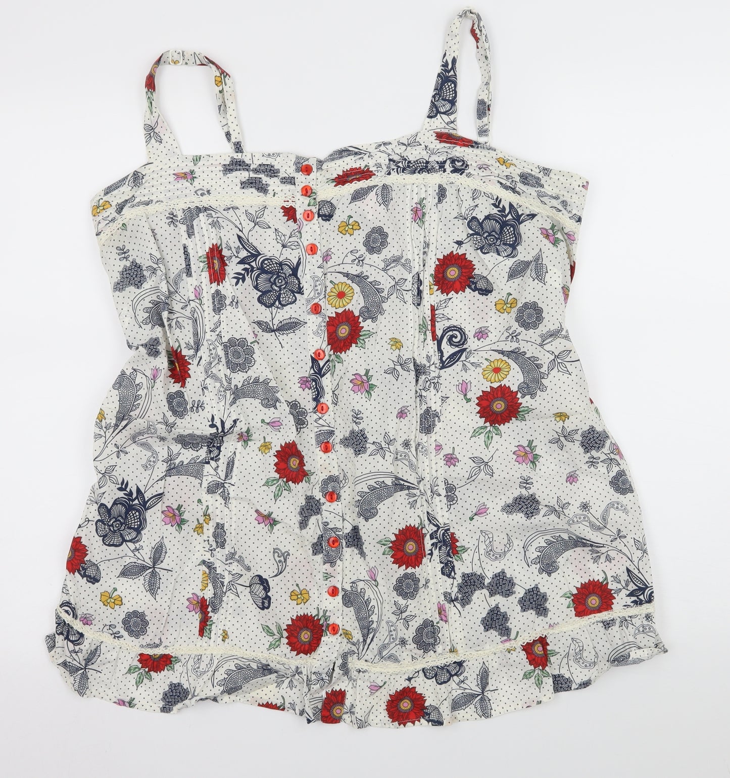 Glamorosa Womens White Polka Dot  Camisole Tank Size 20