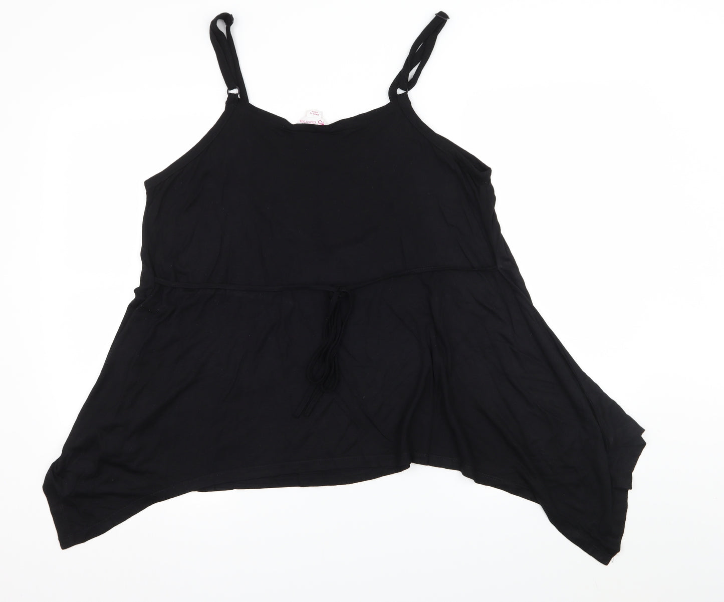 Glamorosa Womens Black Striped Jersey Camisole Tank Size 18  - Crochet detail