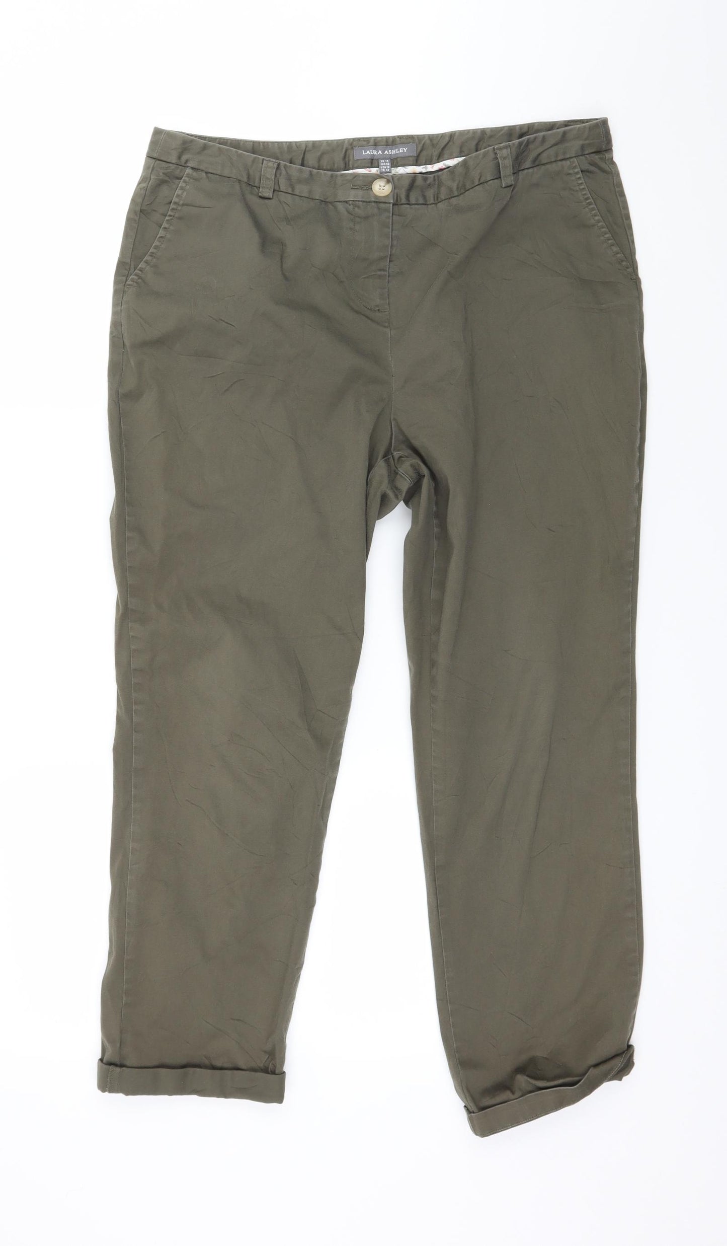Laura Ashley Womens Green   Trousers  Size 14 L24 in