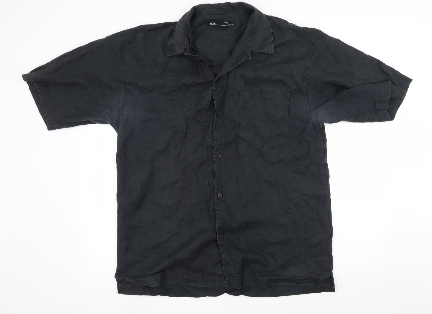 Syllables Mens Black    Button-Up Size XL