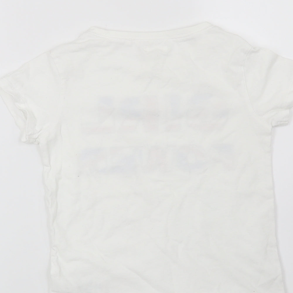 NEXT Girls White   Basic T-Shirt Size 8 Years  - Girl Power