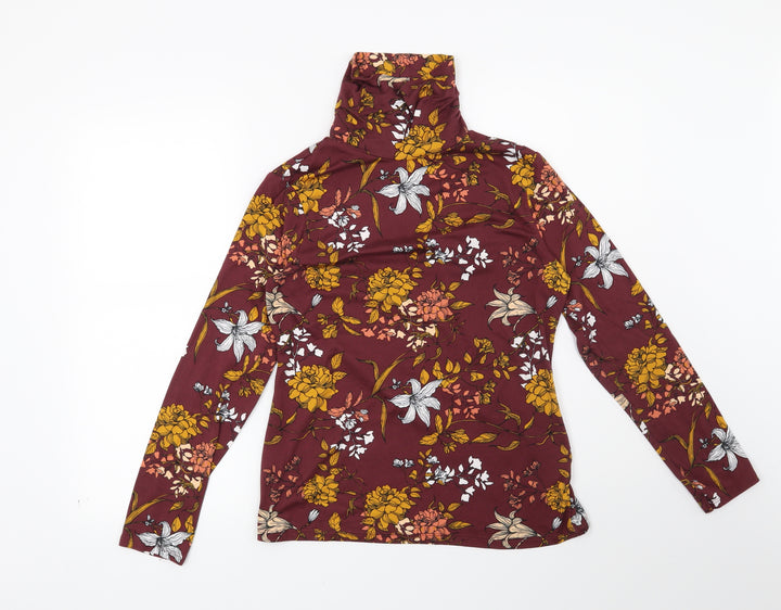 Pep & Co Womens Red Floral  Pullover Sweatshirt Size 10