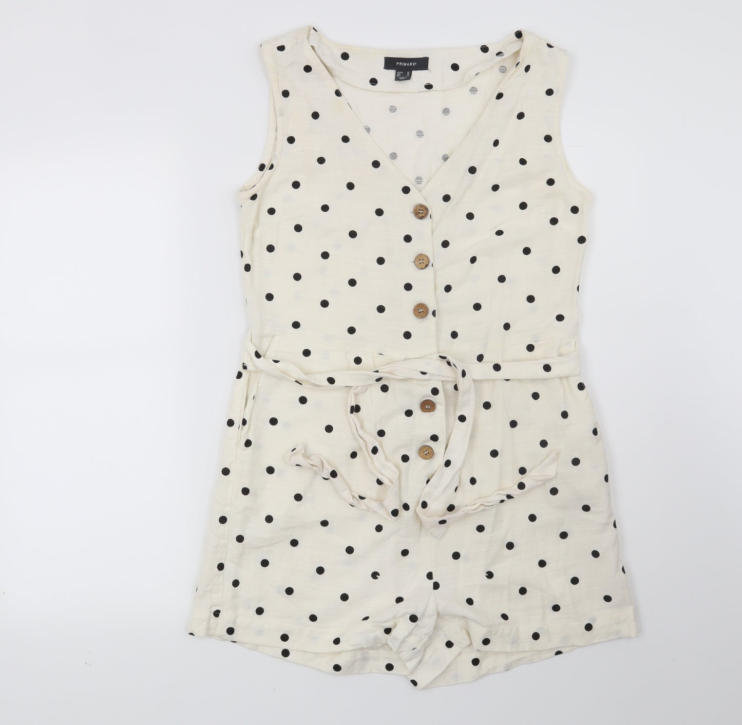Primark Womens Beige Polka Dot  Playsuit One-Piece Size 10