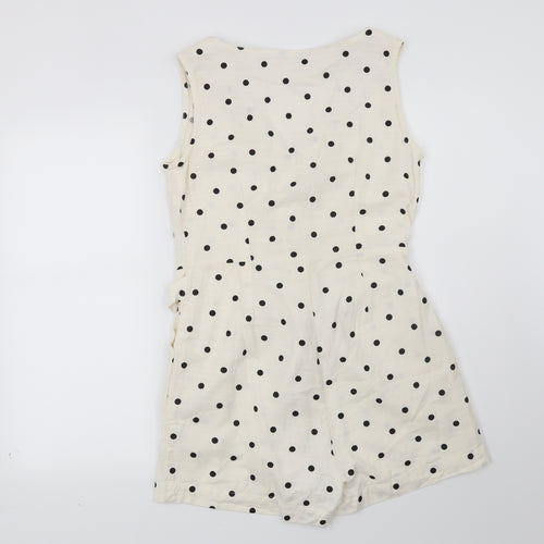 Primark Womens Beige Polka Dot  Playsuit One-Piece Size 10