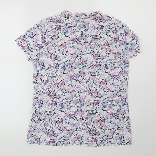 Bonmarché Womens White Floral  Basic Blouse Size 10