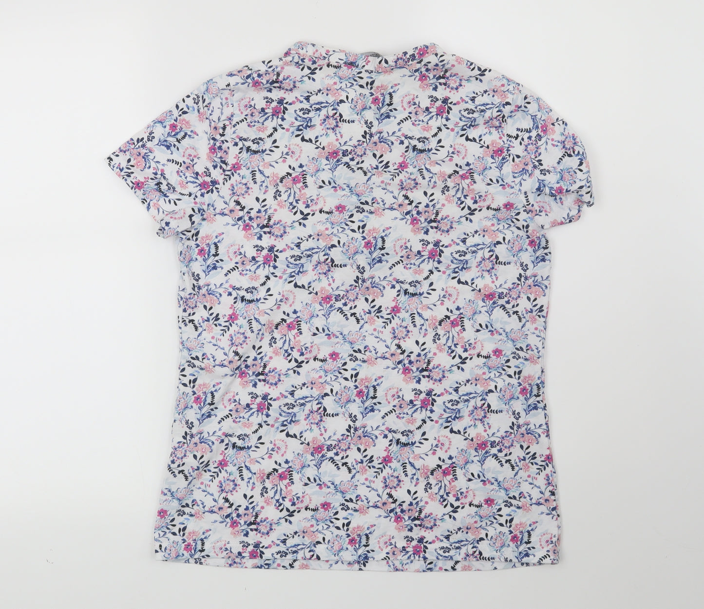 Bonmarché Womens White Floral  Basic Blouse Size 10
