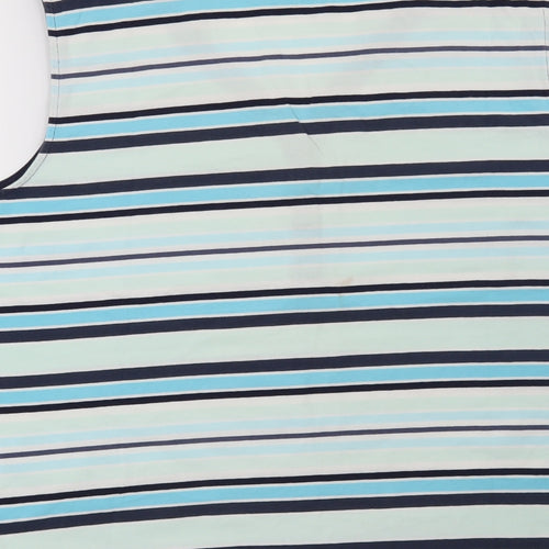 Croft & Barrow Womens Blue Striped  Basic Blouse Size XL