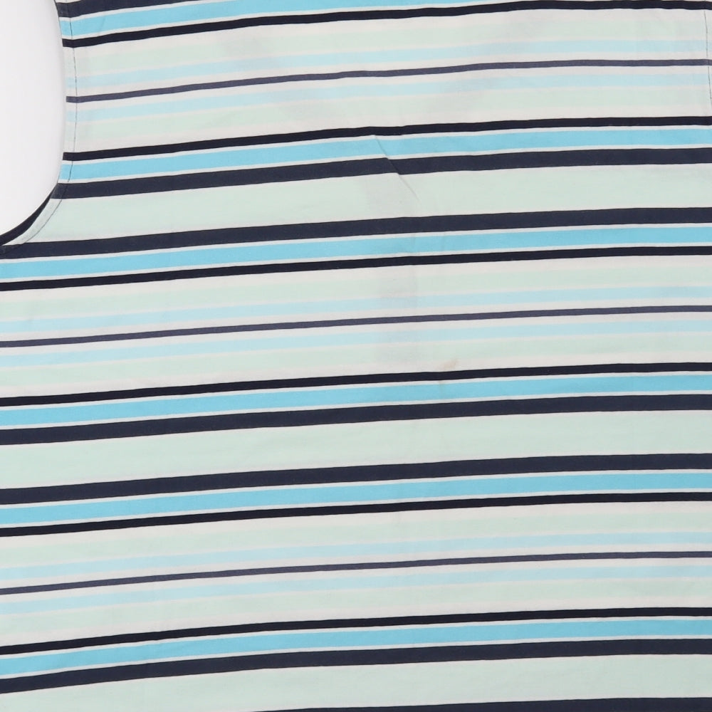 Croft & Barrow Womens Blue Striped  Basic Blouse Size XL