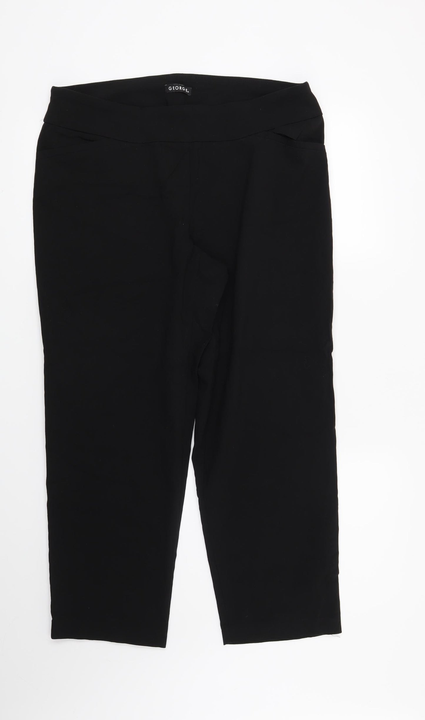 George Womens Black   Trousers  Size 16 L27 in