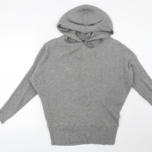 F&F Womens Grey Striped  Pullover Hoodie Size 12