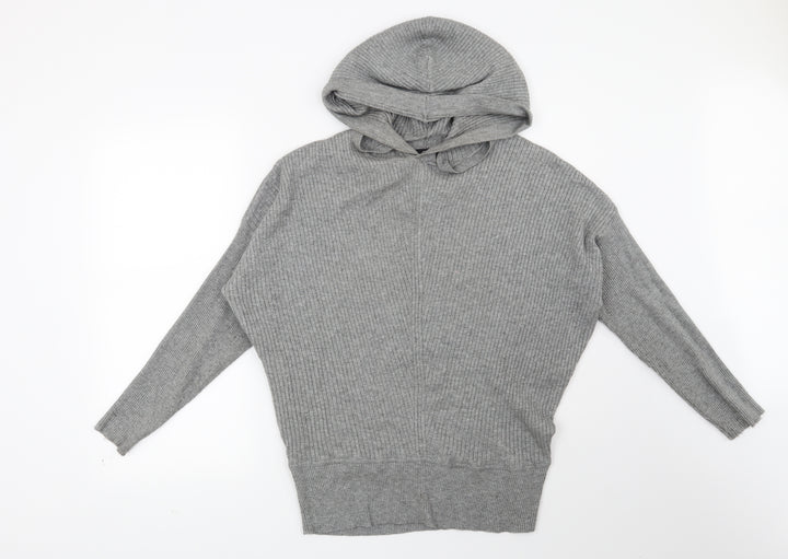 F&F Womens Grey Striped  Pullover Hoodie Size 12