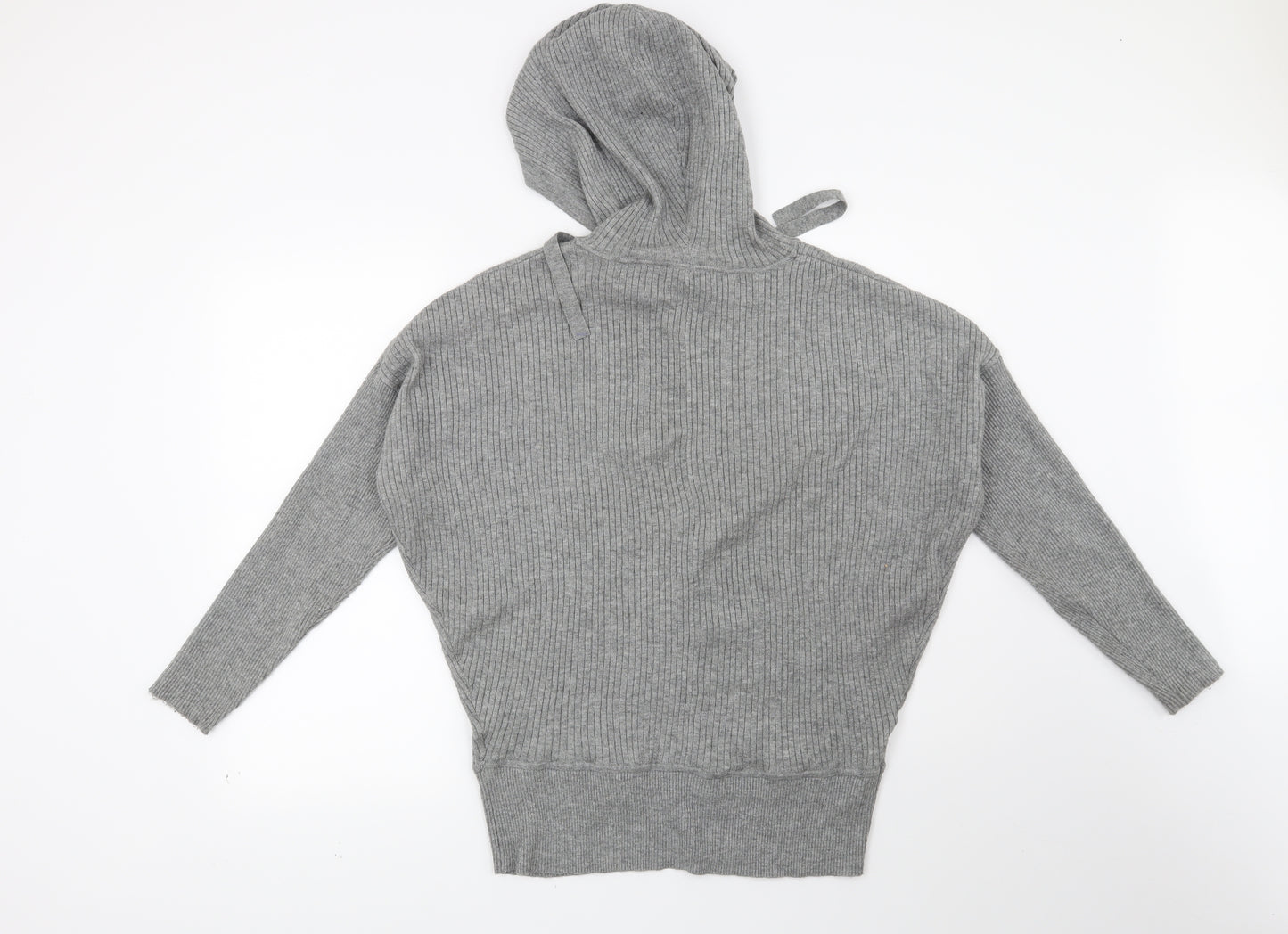 F&F Womens Grey Striped  Pullover Hoodie Size 12