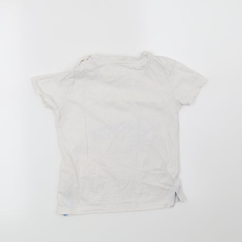 Mothercare Boys White   Basic T-Shirt Size 4-5 Years  - Construction Crew
