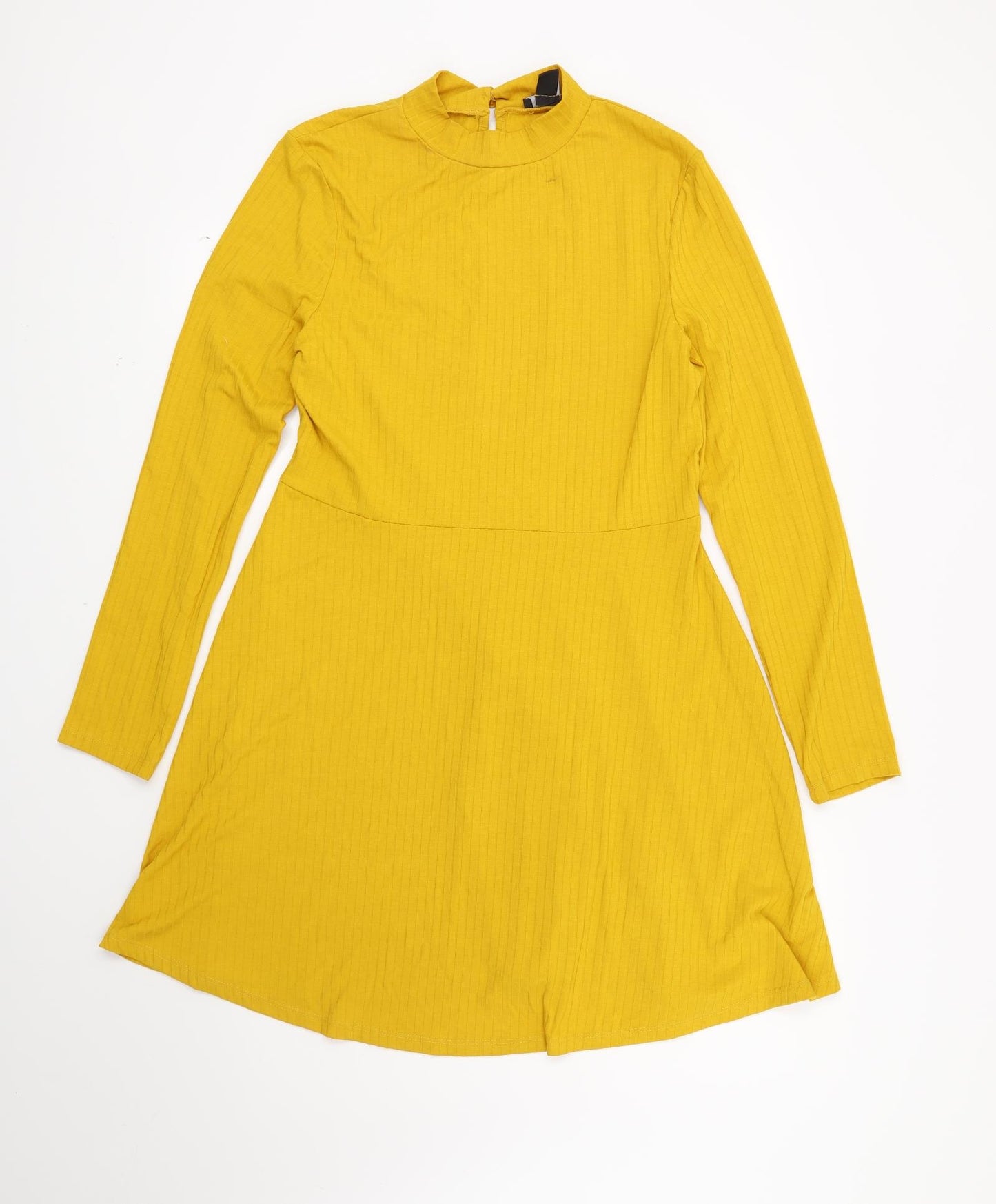 New Look Womens Yellow Striped  Fit & Flare  Size 16