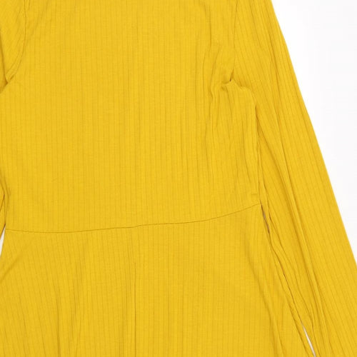 New Look Womens Yellow Striped  Fit & Flare  Size 16