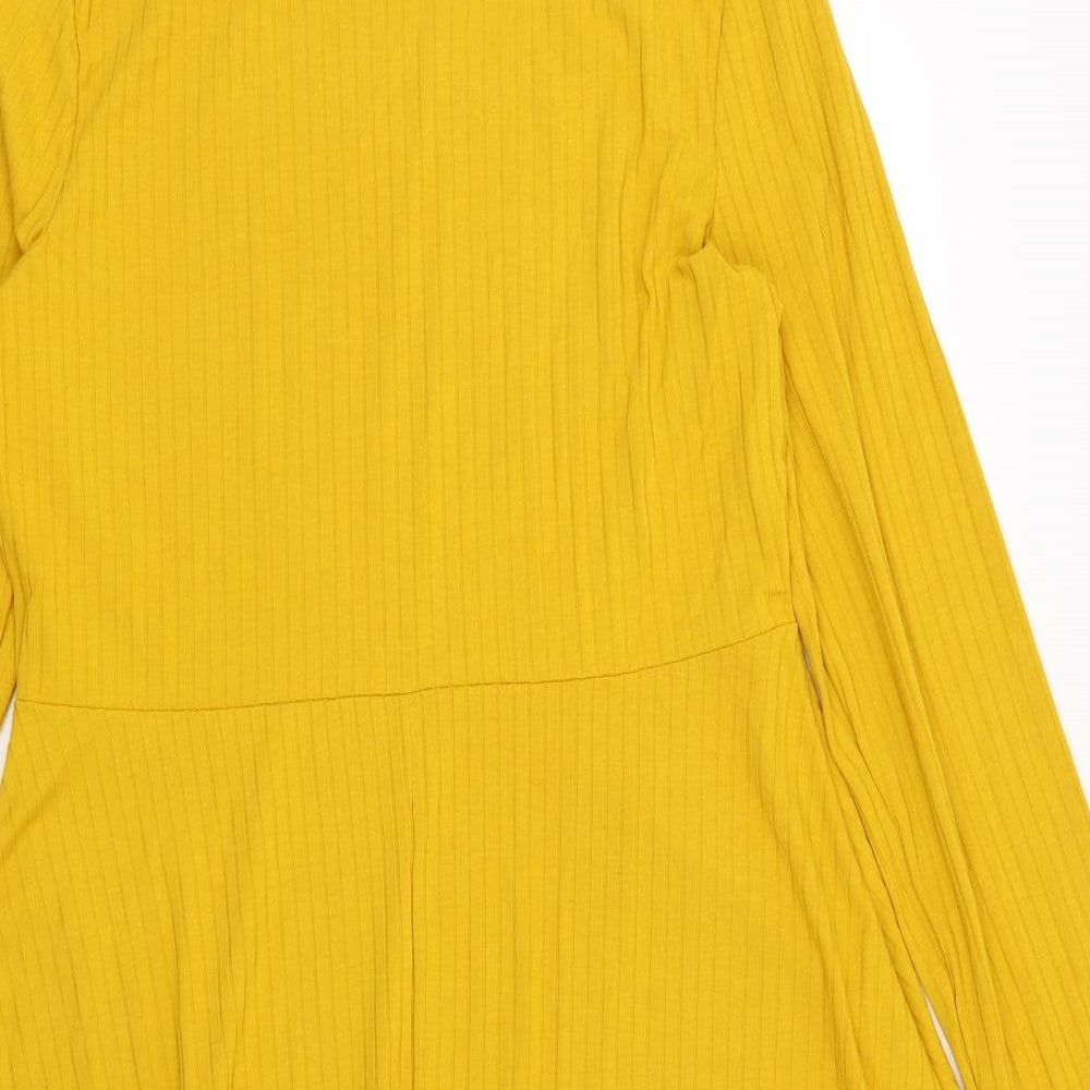 New Look Womens Yellow Striped  Fit & Flare  Size 16