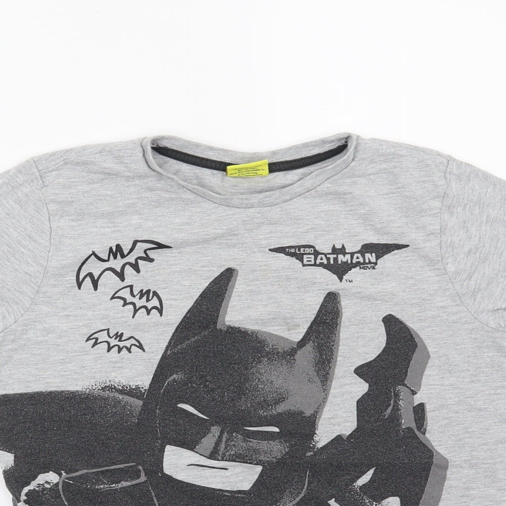 LEGO Boys Grey   Basic T-Shirt Size 7-8 Years  - The Lego Batman Movie DC Comics