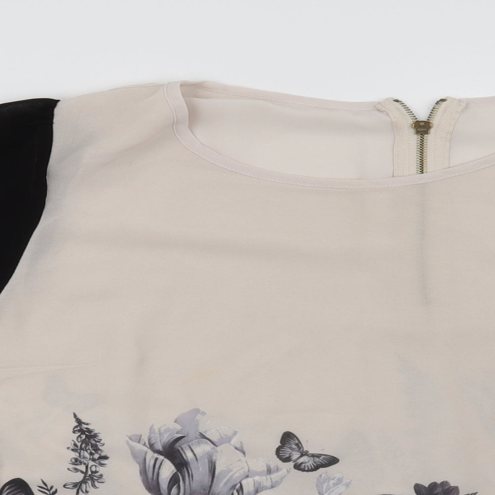 New Look Womens Beige Floral  Basic Blouse Size 18