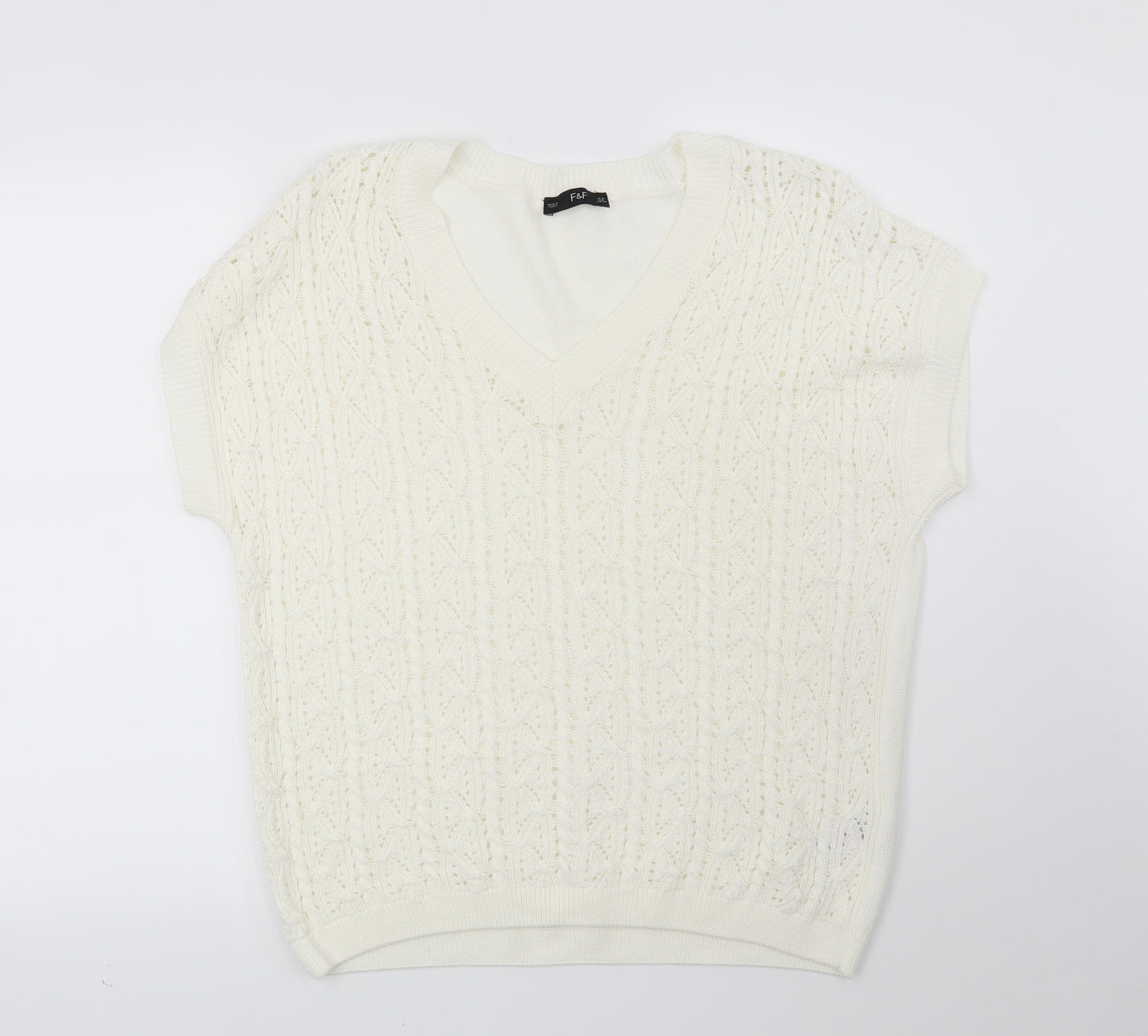 F&F Womens White   Pullover Jumper Size 12