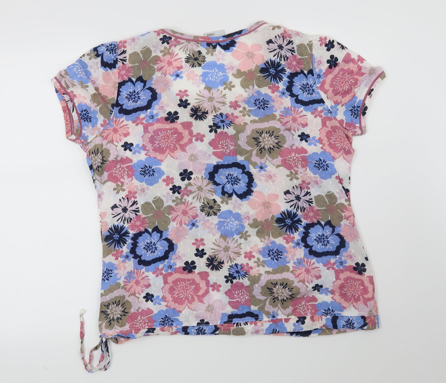 NEXT Womens White Floral  Basic Blouse Size 12
