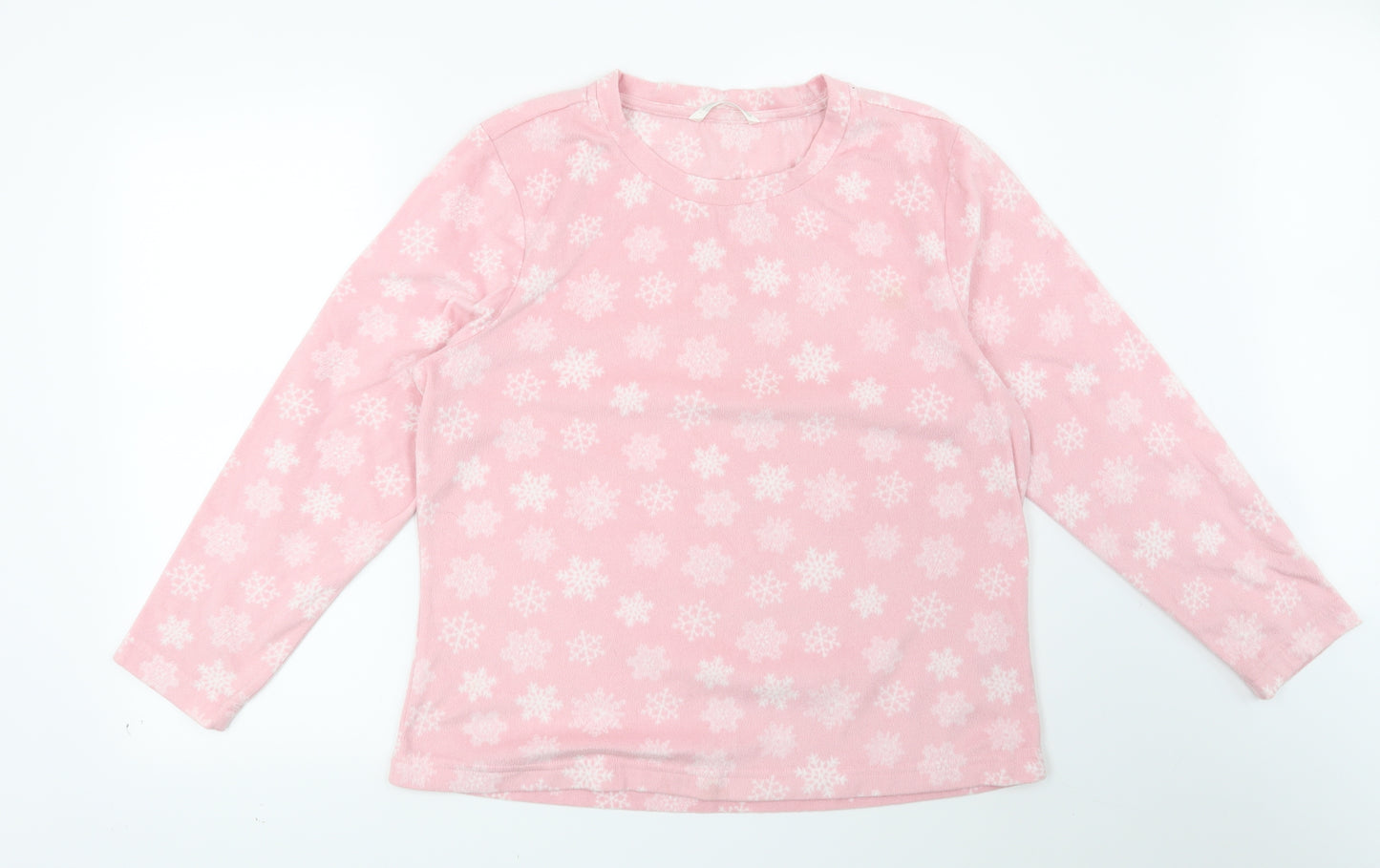 Bonmarche Womens Pink Geometric  Top Pyjama Set Size 16  - Snowflake Christmas