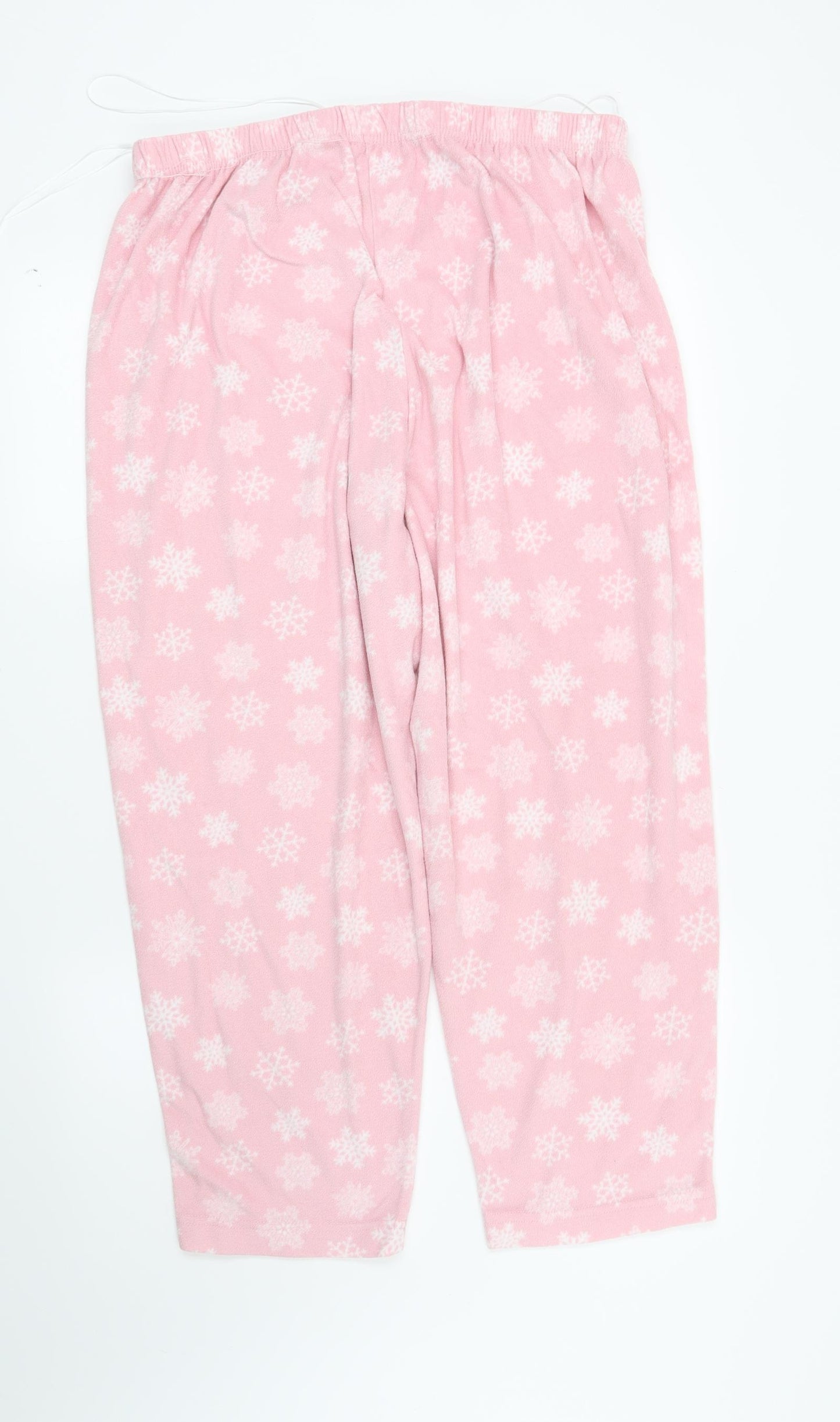 Bonmarche Womens Pink Geometric  Top Pyjama Set Size 16  - Snowflake Christmas