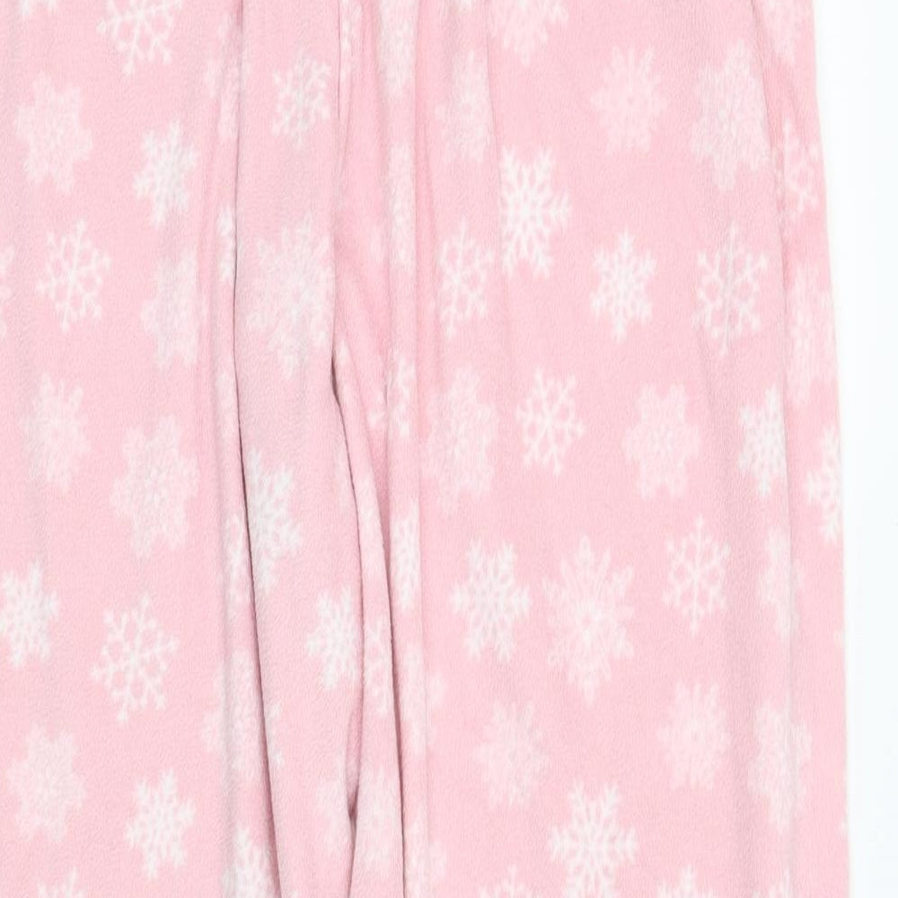 Bonmarche Womens Pink Geometric  Top Pyjama Set Size 16  - Snowflake Christmas