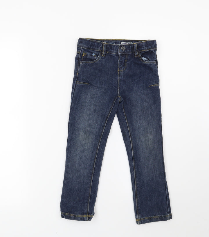Vertbaudet Boys Blue Straight Jeans Size 5 Years