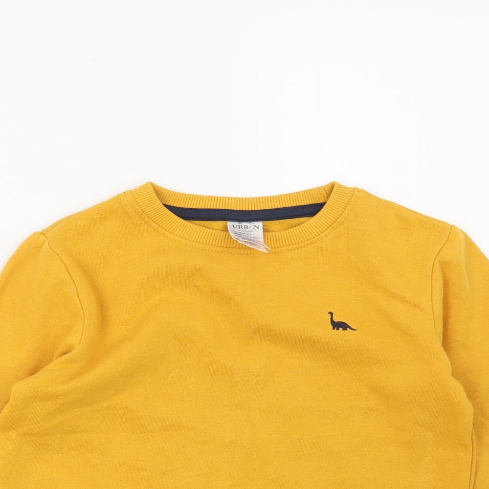 Urban Rascals Boys Yellow   Pullover Sweatshirt Size 5-6 Years  - Dinosaur