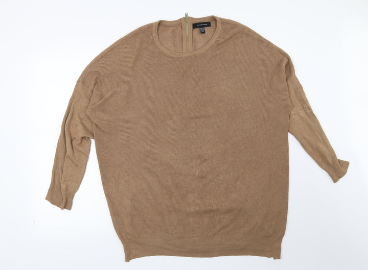 Atmosphere Womens Brown Striped Pullover Jumper Size 14