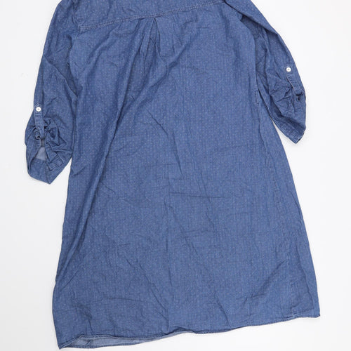 Cambridge Womens Blue Geometric  Shirt Dress  Size 16
