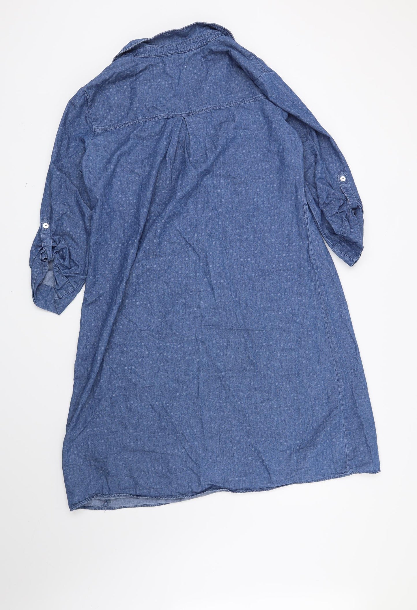 Cambridge Womens Blue Geometric  Shirt Dress  Size 16
