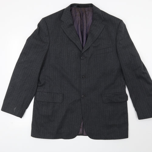 Marks and Spencer Mens Grey Striped  Jacket Suit Jacket Size 42