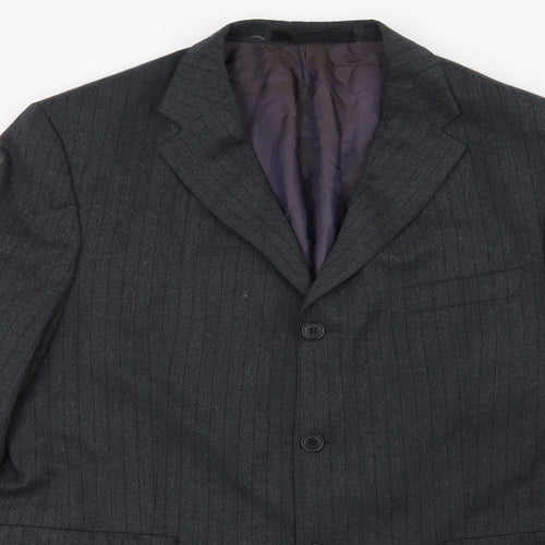 Marks and Spencer Mens Grey Striped  Jacket Suit Jacket Size 42