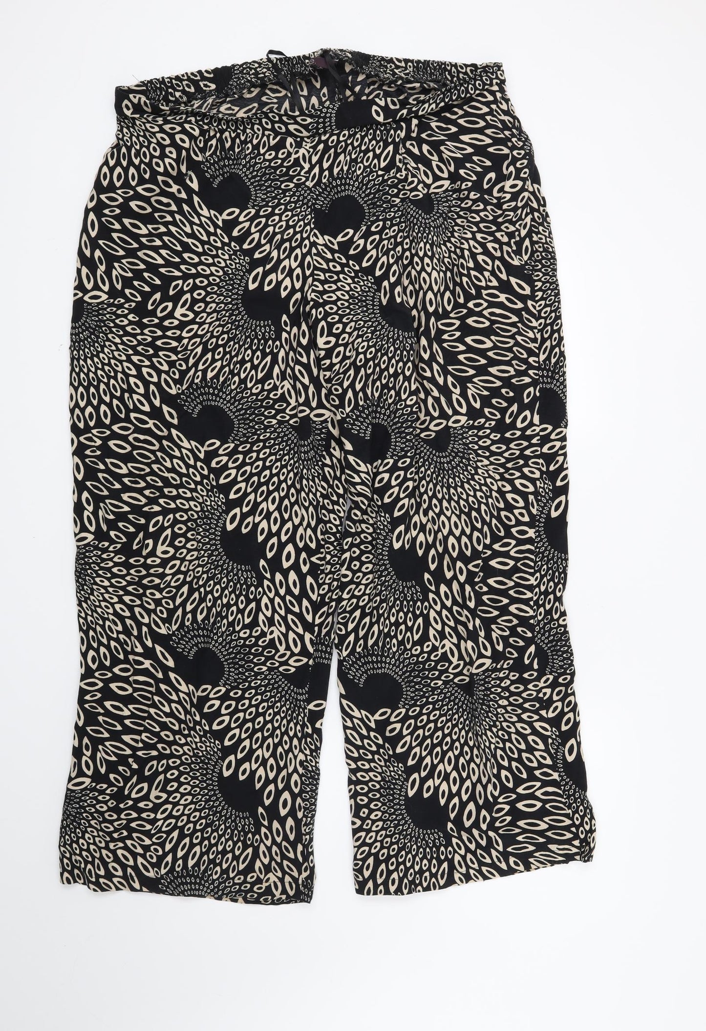 Preworn Womens Black Geometric  Trousers  Size 42 in L29 in