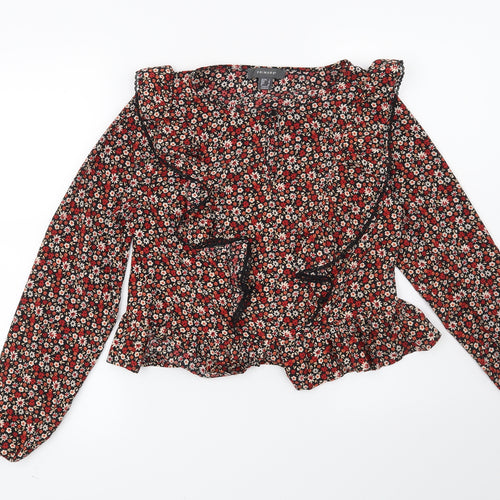 Primark Womens Black Floral  Basic Blouse Size 6