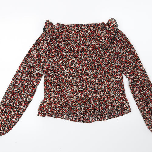 Primark Womens Black Floral  Basic Blouse Size 6