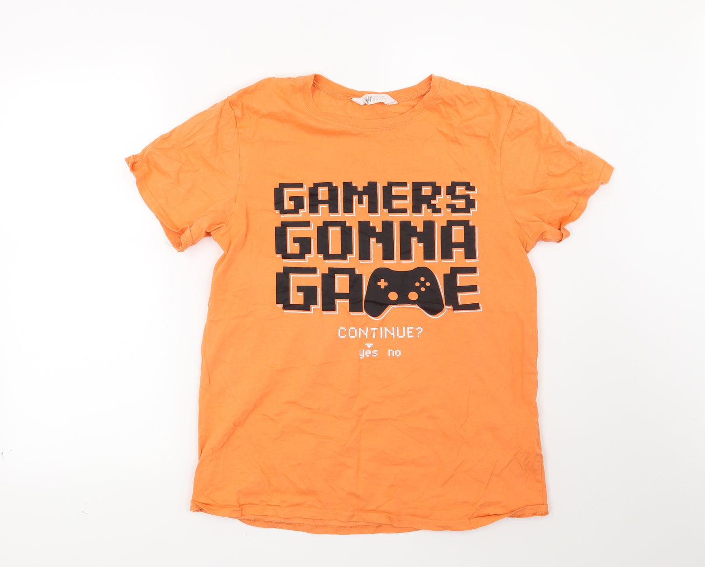 H&M Boys Orange   Basic T-Shirt Size 15 Years  - Gamers Gonna Game