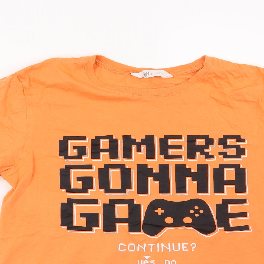 H&M Boys Orange   Basic T-Shirt Size 15 Years  - Gamers Gonna Game